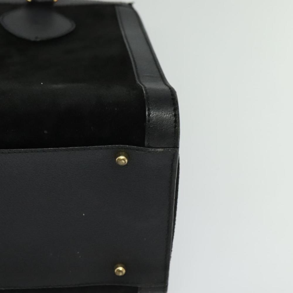 GUCCI Bamboo Hand Bag Suede Black Gold 002 1186 0260 Auth ep8145 - Picture 11 of 16